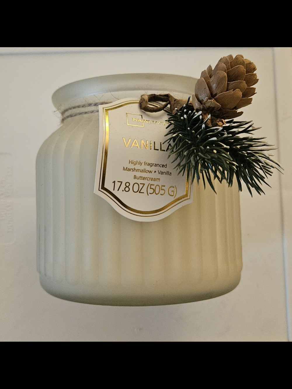 Mainstays 2 Wick Vanilla Marshmallow Scented Candle - Cream- 17.8oz